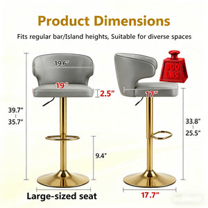 Modern Rotating Adjustable Bar Chair Set - Grey