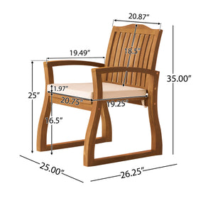 7 Pieces Acacia Wood Outdoor Dining Set