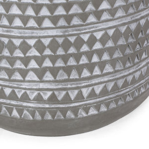 Outdoor Side Table With Cylindrical Shape - White