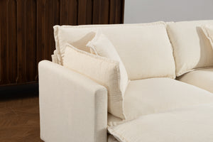 Modern 4-Seater Sectional Sofa with 2 Ottomans