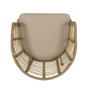 Randy - Modern Wicker Chair With Water Resistant Cushions - Brown / Beige