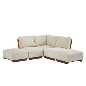 Velora 88.5 in. 5-Piece V Shaped Boucle Modular Free Combination Sectional Sofa