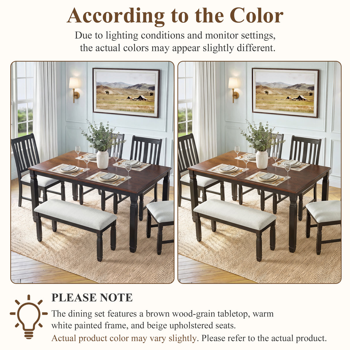 59"-77" Extendable Dining Table for 4–6 People