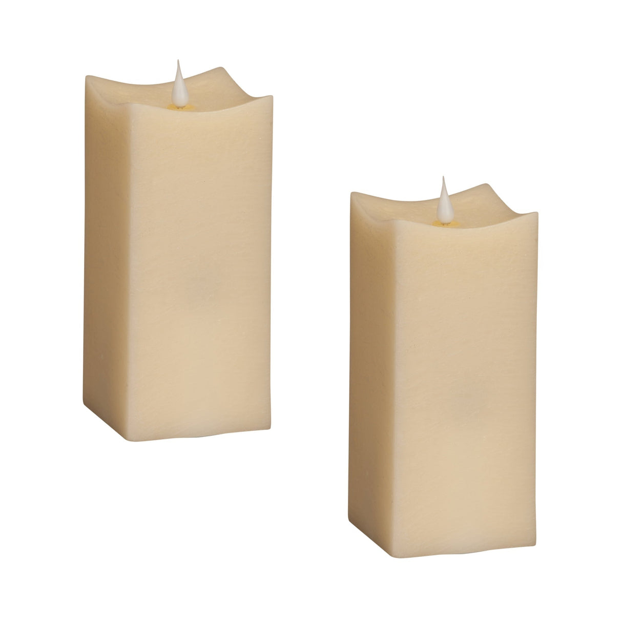 Simplux-LED-Squared-Candle-with-Moving-Flame-and-Remote-(Set-of-2)-Candles