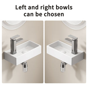 Wall Mounted Bathroom Sink With Faucet And Drain