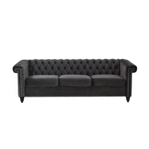 Chesterfield Style 3 Seater Sofa With Deep Button Tufting - Best Buy Furniture