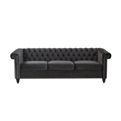 Chesterfield Style 3 Seater Sofa With Deep Button Tufting - Best Buy Furniture