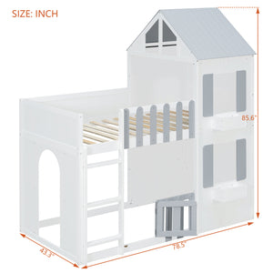 Twin Over Twin House Bunk Bed