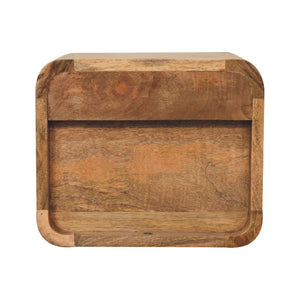 Solid Wood Mini Oak-ish Floating Open Bedside, 1-Drawer