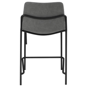 Counter Height Stools With Footrest (Set of 2) - Gray / Black