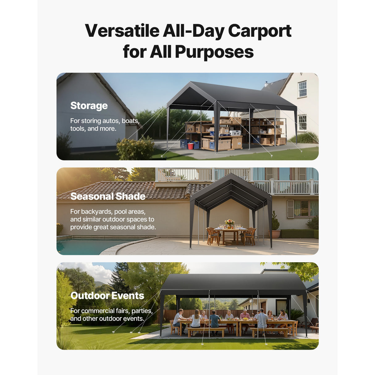10 x 20 FT Heavy Duty Portable Car Garage Shelter Tent