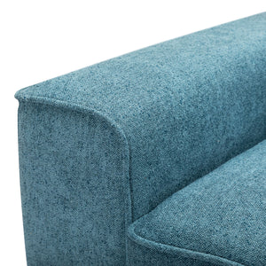 Modern Fabric Sofa With Cushions, Sleek Arm Design