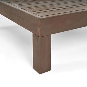 Oana Brava - Rustic Coffee Table With Slat Panel Design - Gray