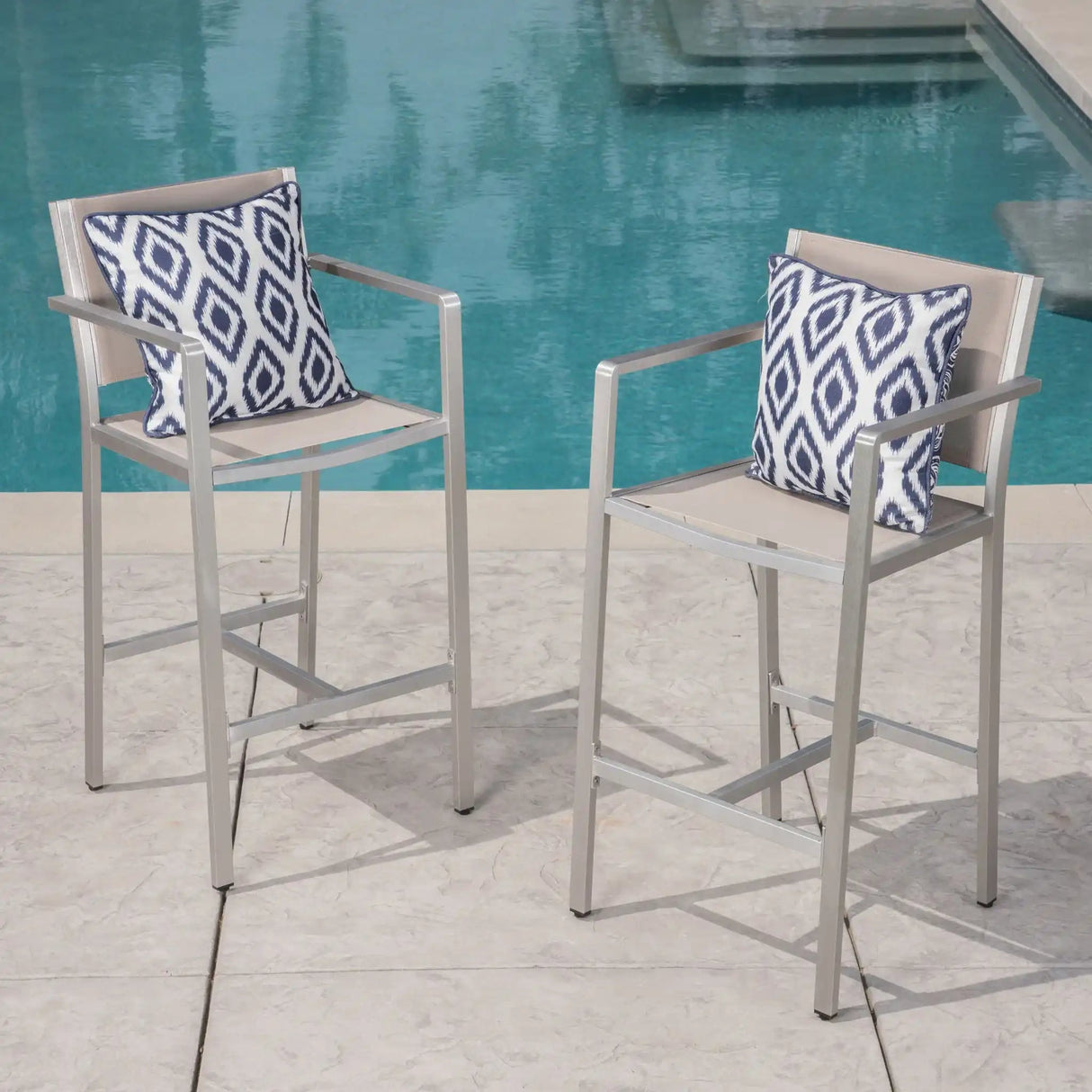 Outdoor Rust Proof Aluminum Barstools (Set of 2) - Best Buy Furniture