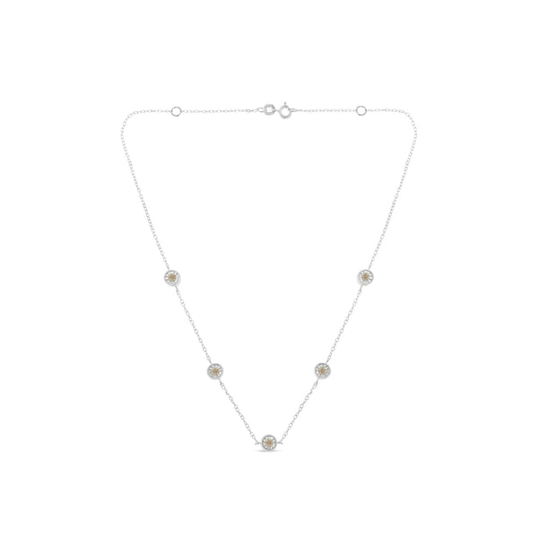 Sterling Silver Diamond Station Necklace (1/2 cttw, I-J Color, I1-I2 Clarity)