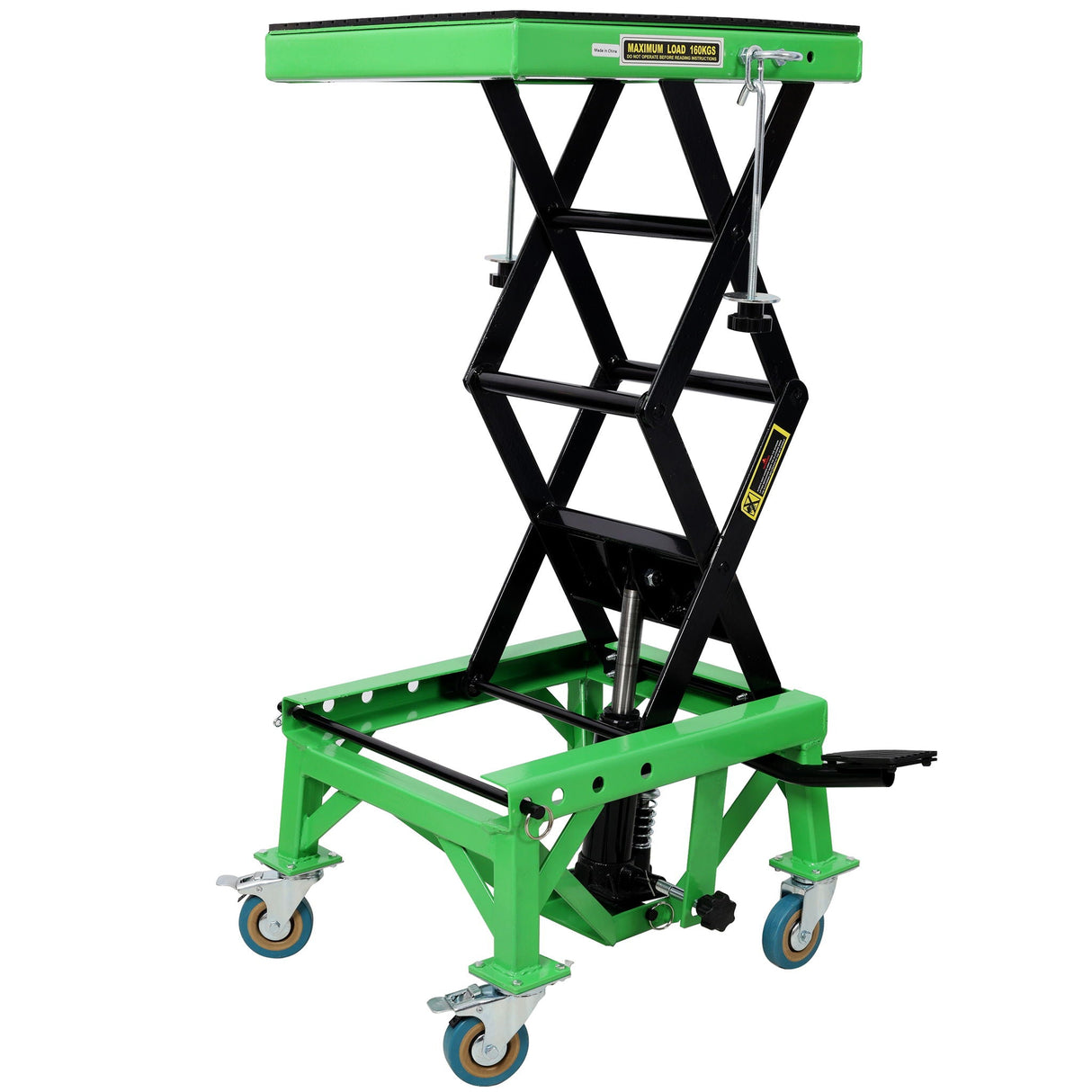 Hydraulic Motorcycle Scissor Jack Lift with Foot Step and Wheels