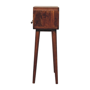 Solid Wood Mini Curved Honey Console Table