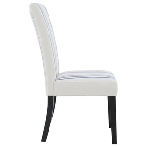 Draper - Upholstered Dining Chair (Set of 2) With Vertical Stripes - Beige