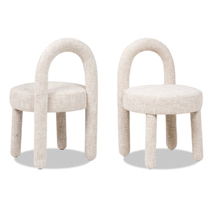 Penny Round Arched Fully Upholstered Dining Side Chair, Set of 2