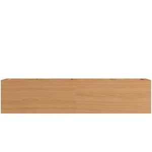 TV Stand With Storage & Cable Holes - Natural Wood