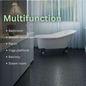 Interlocking Deck Tiles Plastic Waterproof Outdoor All Weather Anti-Slip Bathroom Shower Balcony Porch Strong Weight Capacity Upto 440 Lbs, Pebble Stone Pattern