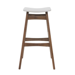Mid Century Modern Bar Stool Set With Upholstered Seating