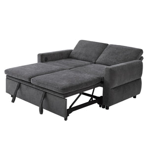 Convertible Sofa Bed Loveseat With Adjustable Backrest And USB Ports