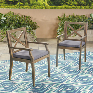 Perla Patio Dining Chair Set - 2 Pieces with Cushions