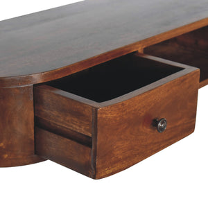 Solid Wood Lunar 2-Drawer Floating Console, 1 Open-slot