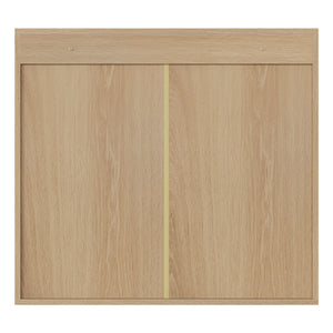 Wall Mounted Bathroom Cabinet With Double Doors And Vertical Grooved Design For Bathrooms - Oak