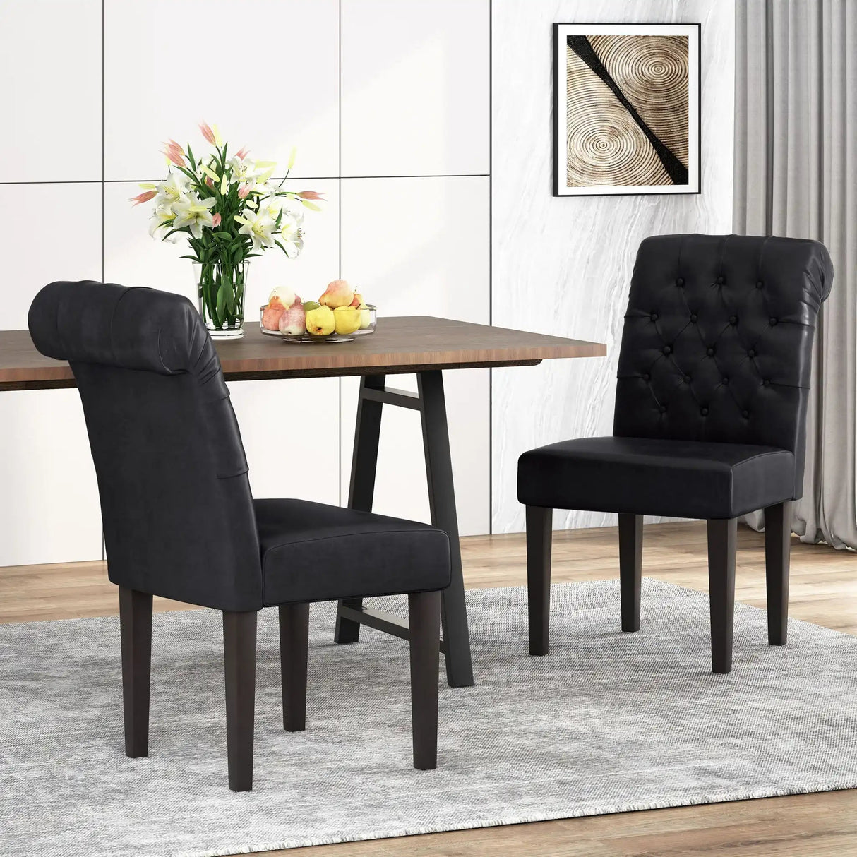 Broxton - Tuft Dining Rolltop Chairs With Button Tufted Backrest (Set of 2) - Best Buy Furniture
