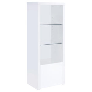 Lance - 3 Piece TV Entertainment Center With Shelves - Gloss White