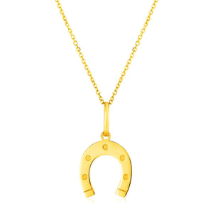 14K Yellow Gold Necklace with Horseshoe