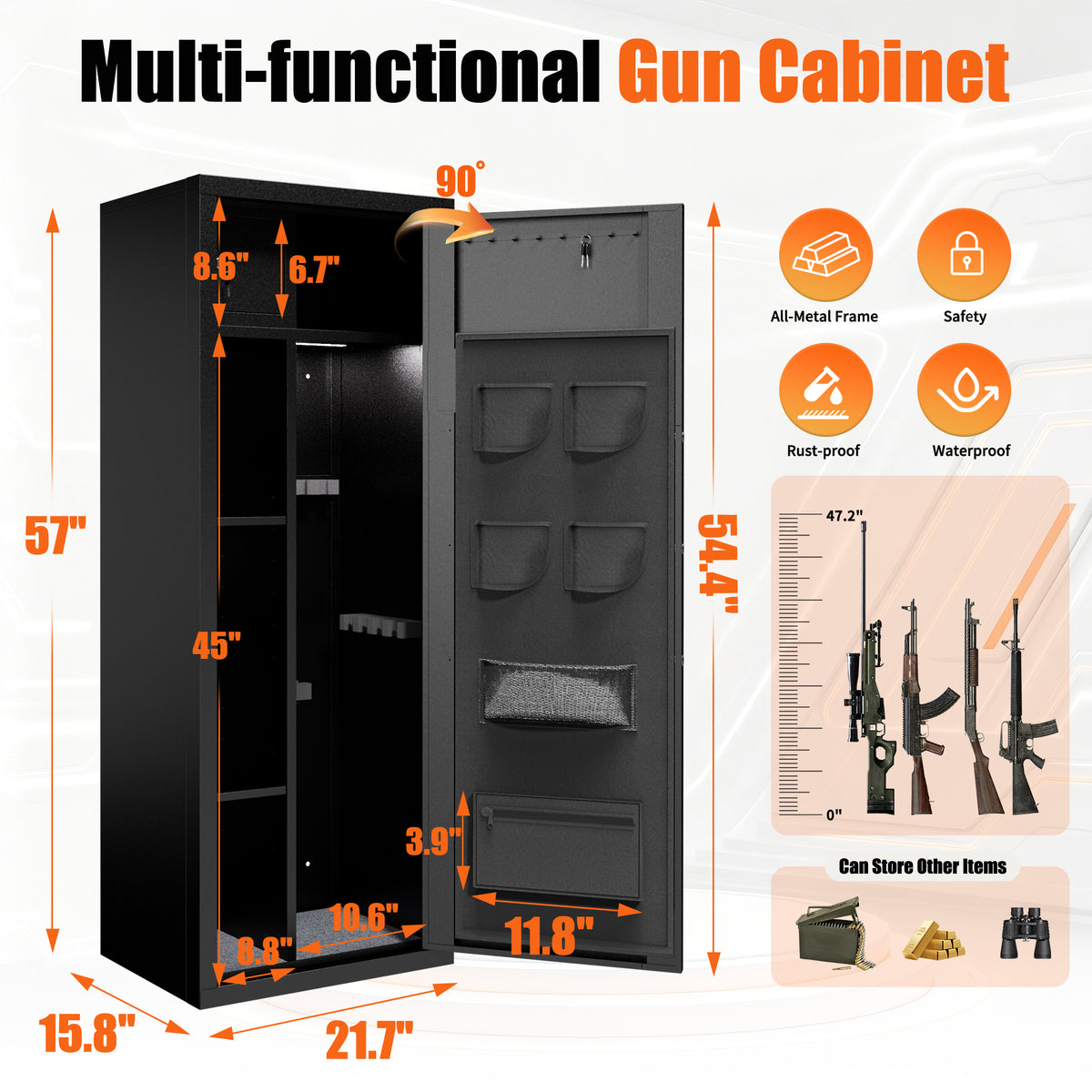 Biometric Large Gun Safe with Fingerprint Password Lock