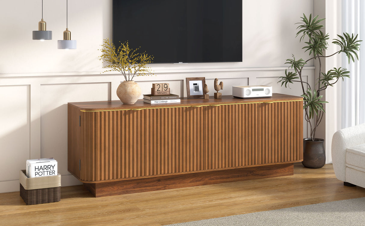 Vibe Haus Mid-Century Modern TV Stand for 70 Inch TV