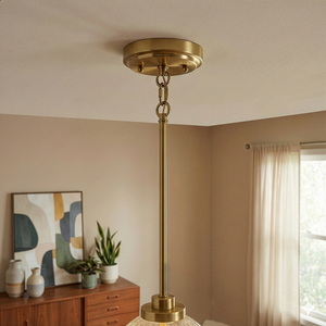 Zen Five Pendant Chain Hanging Light with Clear Glass - Satin