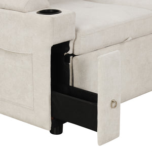 83.5" L-Shaped Sofa Couch Convertible Sofa Bed