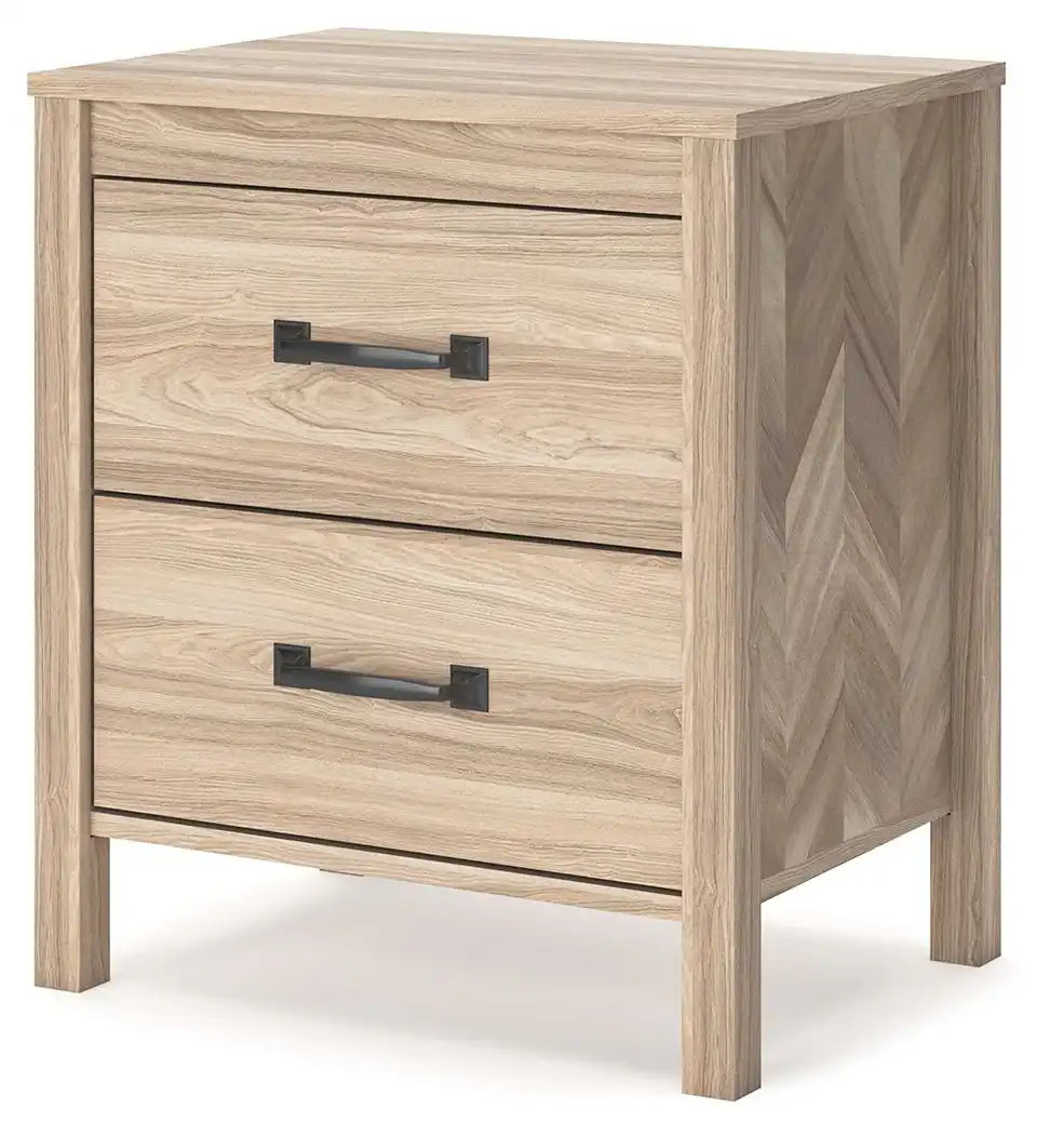 Battelle - Two Drawer Night Stand - Tan - Best Buy Furniture