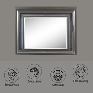 Sawyer - Metallic Mirror With LED - Gray - Best Buy Furniture