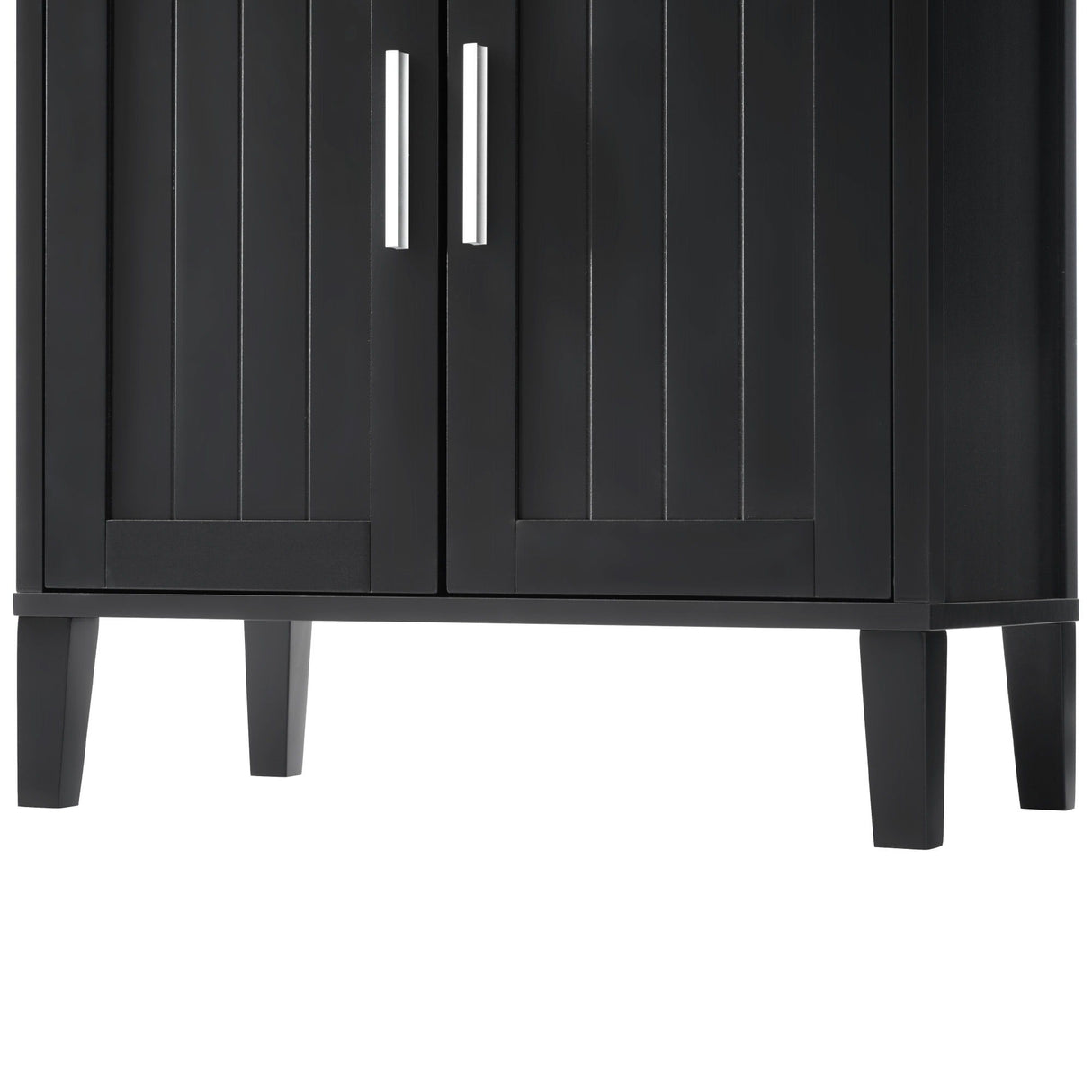 Freestanding Tall Bathroom Cabinet With Soft Close Doors And Adjustable Shelves