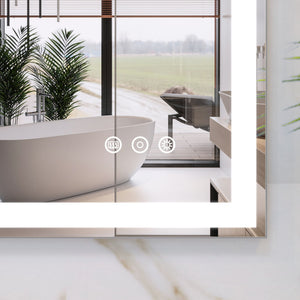 LED Bathroom Vanity Mirror Wall Mounted Adjustable / Warm / Natural Lights Anti-Fog Touch Switch With Memory Modern Smart Large Bathroom Mirrors