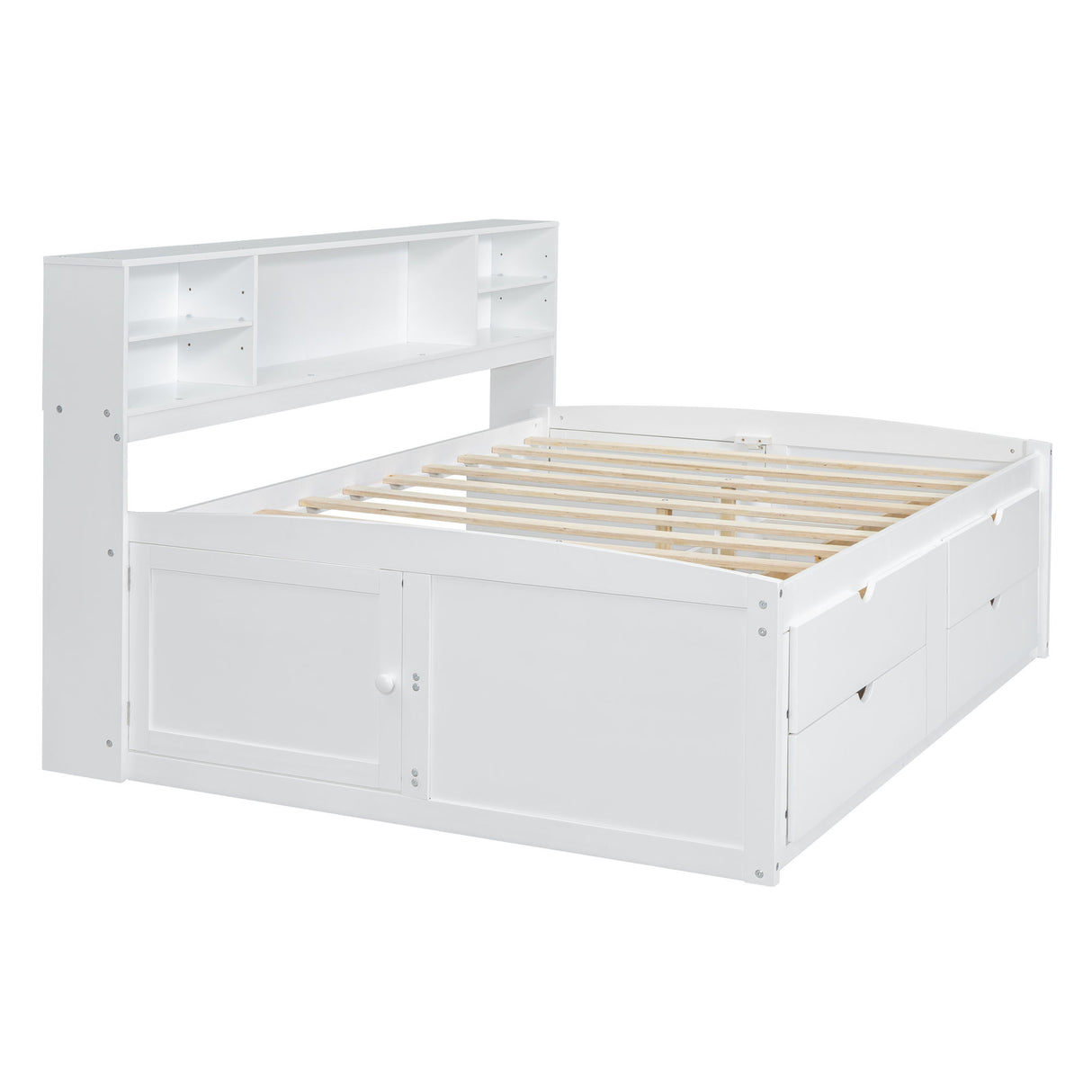 Daybed With 2 Bedside Cabinets, Upper Shelves And 4 Drawers