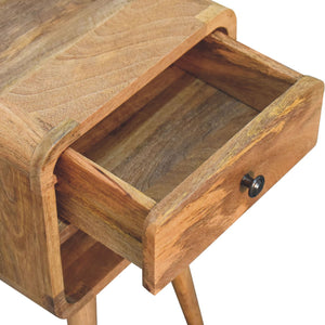 Solid Wood Mini Oak-ish Curve Lower Nightstand