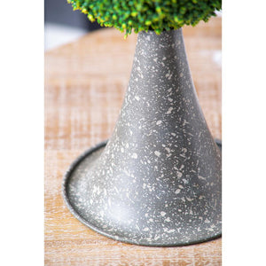 7x7x17" Faux Boxwood Topiary Sphere on Metal Spire