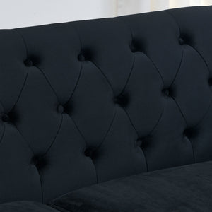 Modern Chesterfield Sofa With Tufted Backrest For Living Room