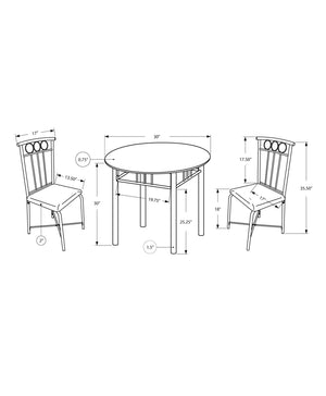 3 Pieces Dining Table Set, Small, Round, Contemporary & Modern - Best Buy Furniture