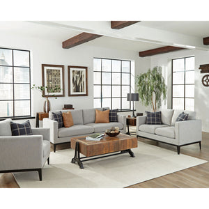 Saba - Cushion Back Loveseat With Pillow Top Arms - Light Gray