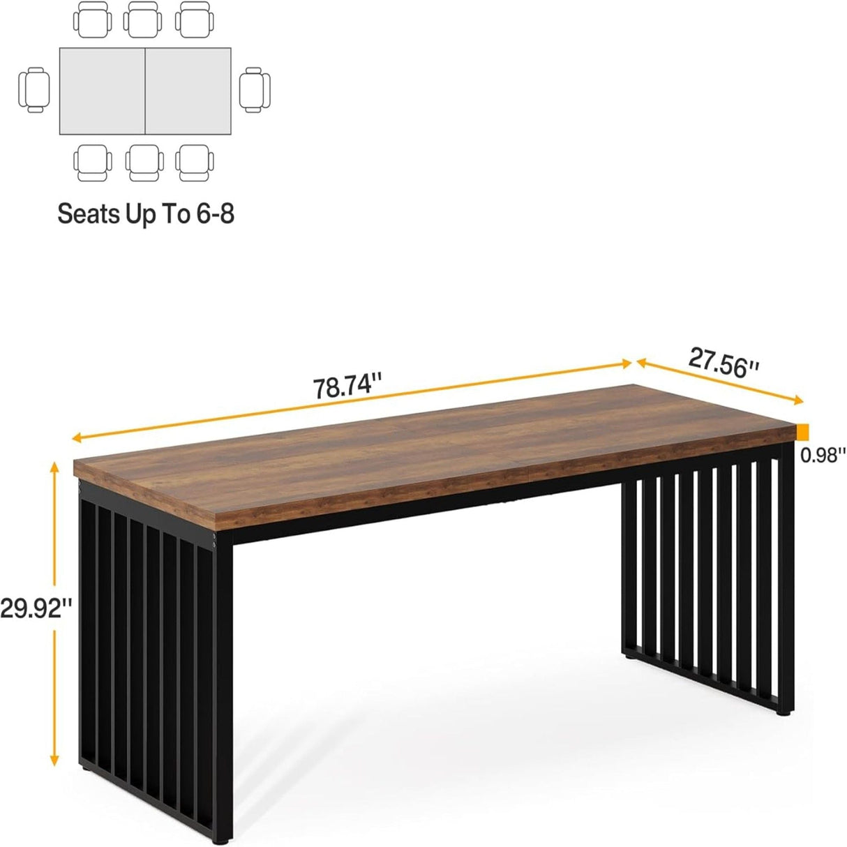 Double Computer Desk For 2 Person, Extra Long Workstation