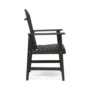 Outdoor Weather Resistant Acacia Wood Adirondack Dining Chairs (Set of 2)