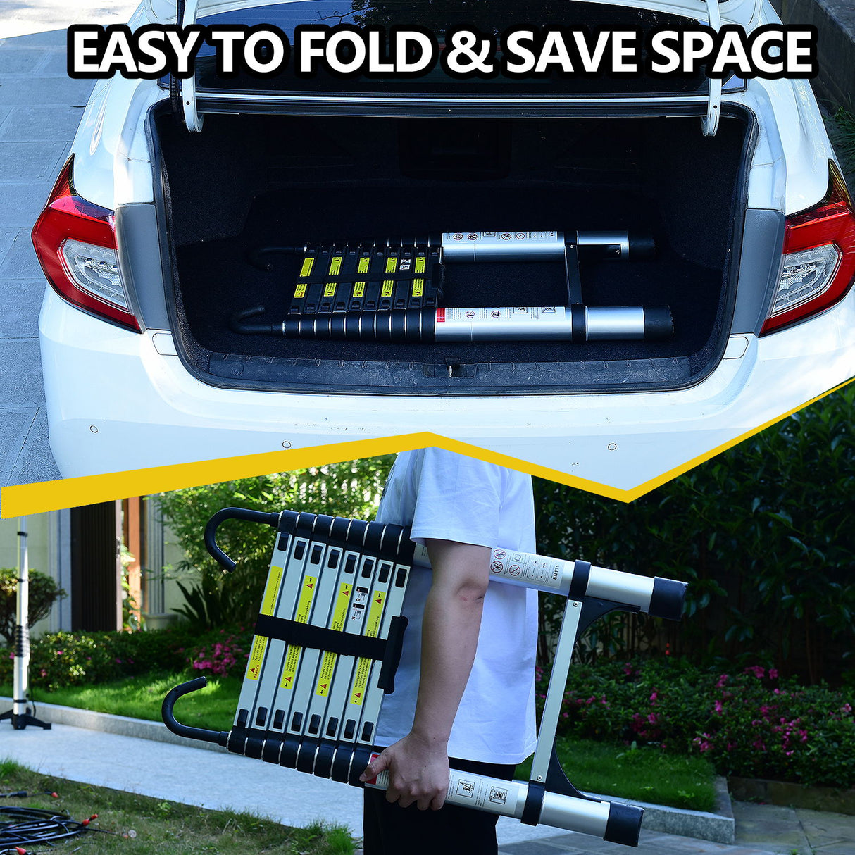 8.5FT Telescopic Aluminum Alloy Multi-Purpose Ladder